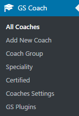 GS Coaches Menu