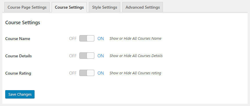 GS Course Settings